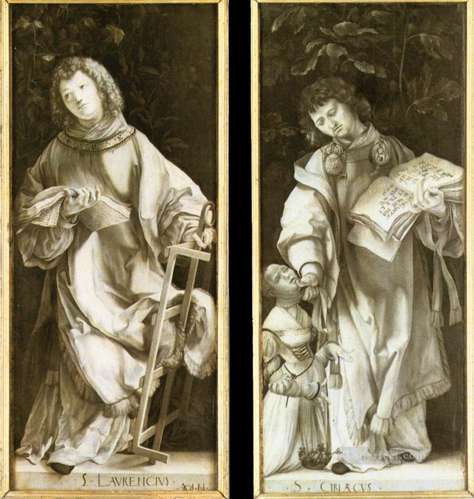 St LAwrence and St Cyricus Renaissance Matthias Grunewald Oil Paintings